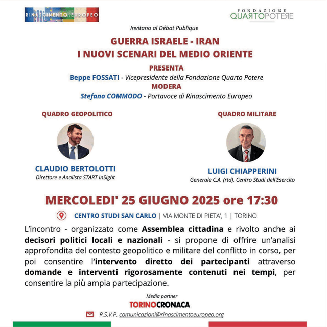 Convegno sulla situazione in medio oriente
